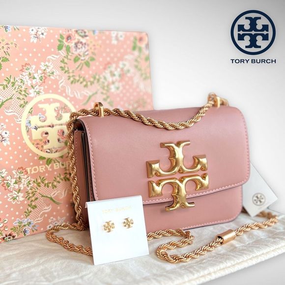 Tory Burch Handbags - NWT Tory Burch 2-pc Set: Pink Eleanor Shoulder Bag & Gold Kira Studs $726